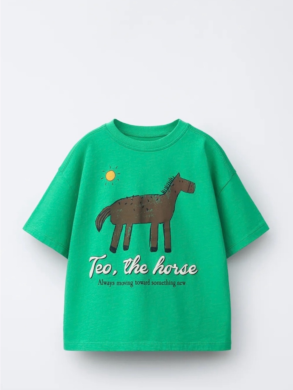 Zara Green 'Teo the horse' Graphic Tee